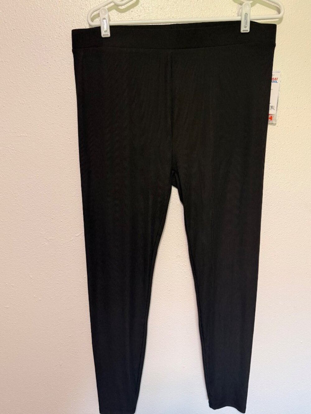 32 Degrees Heat Ribbed Leggings NWT Black Womans XL